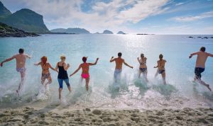 baignade à la plage